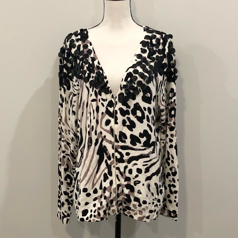Olivia M Animal Print Cardigan